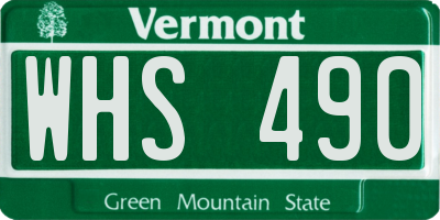 VT license plate WHS490