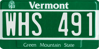 VT license plate WHS491