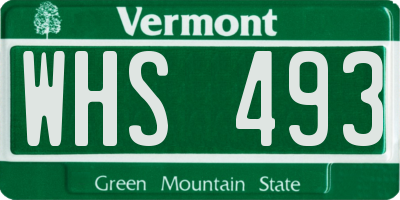 VT license plate WHS493