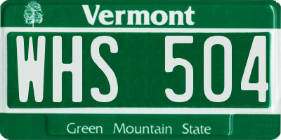 VT license plate WHS504