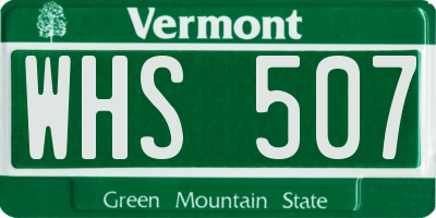 VT license plate WHS507