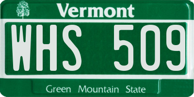 VT license plate WHS509