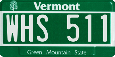 VT license plate WHS511