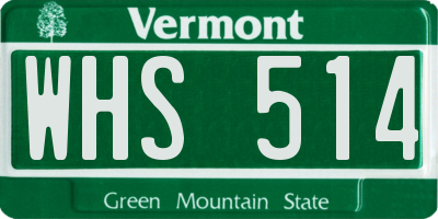 VT license plate WHS514