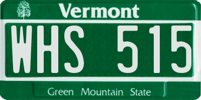 VT license plate WHS515