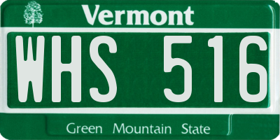 VT license plate WHS516