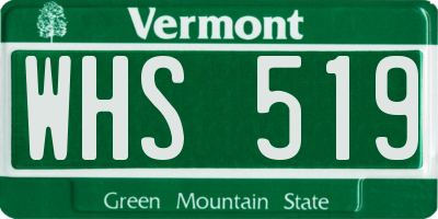VT license plate WHS519