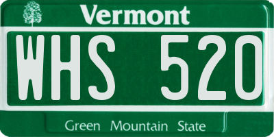 VT license plate WHS520