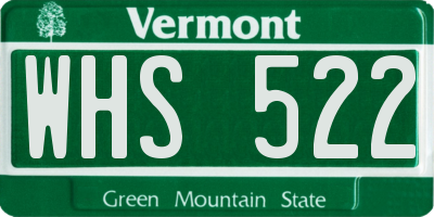 VT license plate WHS522