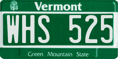 VT license plate WHS525