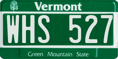 VT license plate WHS527