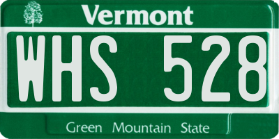 VT license plate WHS528