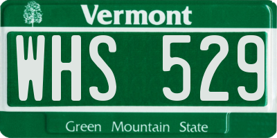 VT license plate WHS529