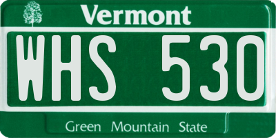 VT license plate WHS530