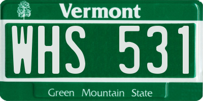VT license plate WHS531