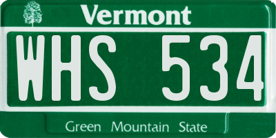 VT license plate WHS534