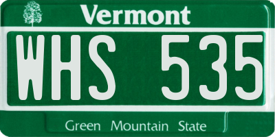 VT license plate WHS535