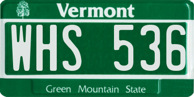 VT license plate WHS536