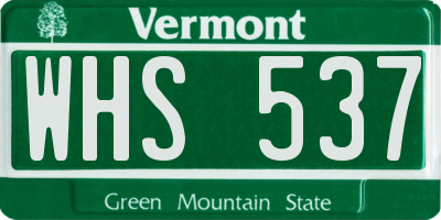 VT license plate WHS537