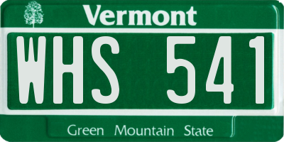 VT license plate WHS541