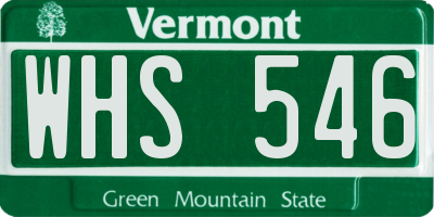 VT license plate WHS546