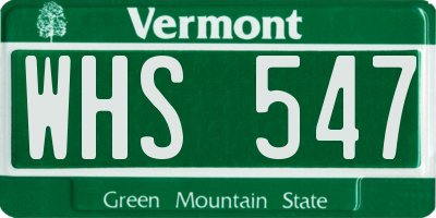 VT license plate WHS547