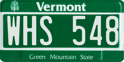 VT license plate WHS548