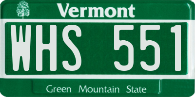 VT license plate WHS551