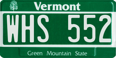 VT license plate WHS552