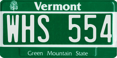 VT license plate WHS554