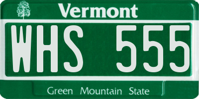 VT license plate WHS555