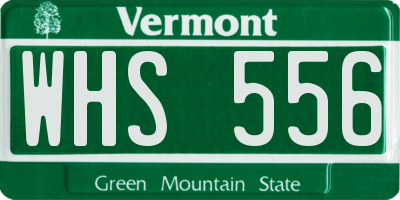 VT license plate WHS556