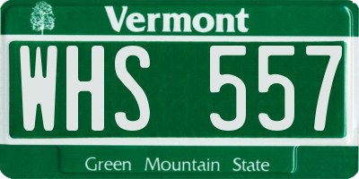 VT license plate WHS557