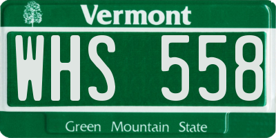 VT license plate WHS558