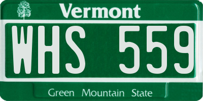 VT license plate WHS559