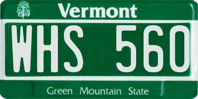VT license plate WHS560
