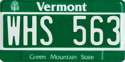 VT license plate WHS563