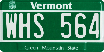 VT license plate WHS564