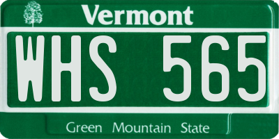 VT license plate WHS565