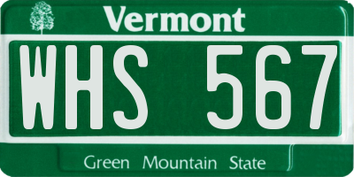 VT license plate WHS567