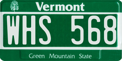 VT license plate WHS568