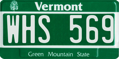 VT license plate WHS569