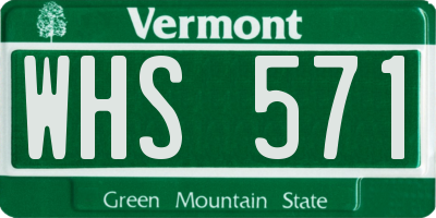 VT license plate WHS571