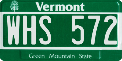 VT license plate WHS572