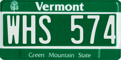 VT license plate WHS574