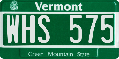 VT license plate WHS575