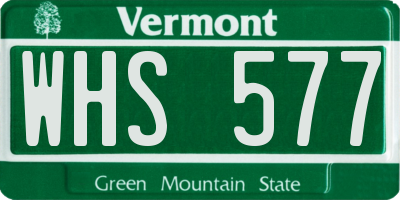VT license plate WHS577