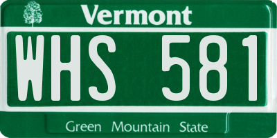 VT license plate WHS581