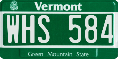 VT license plate WHS584