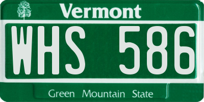 VT license plate WHS586